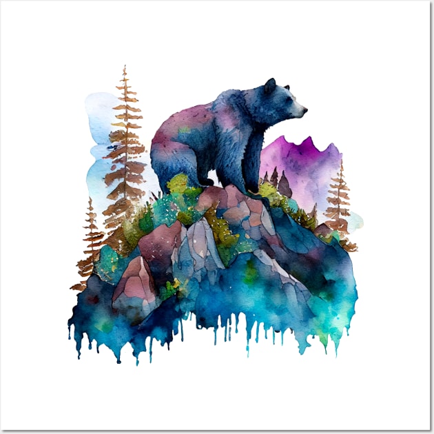 Watercolor Bear design Wall Art by Kingdom Arts and Designs